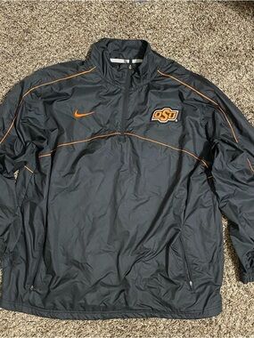 NIKE BLACK OKAHOMA STATE QUARTER ZIP PULLOVER